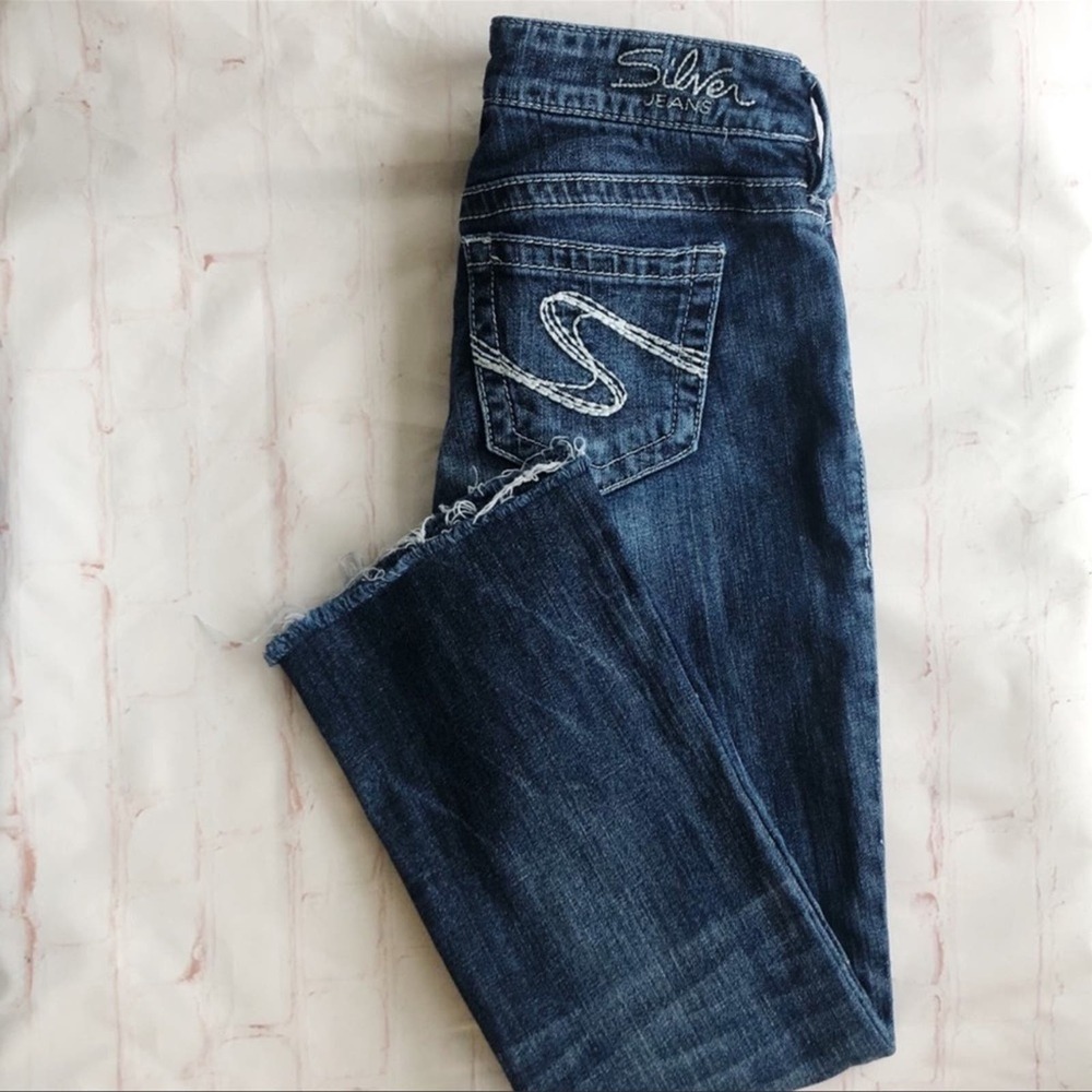 [Silver] Aiko raw hem cropped jean womens size 26
